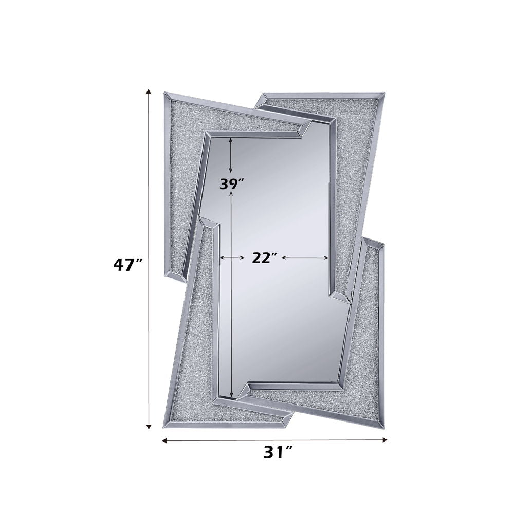 Noralie - 47" Accent Mirror - Mirrored & Faux Diamonds