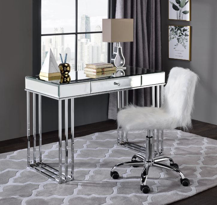 Critter - Writing Desk - Mirrored And Chrome