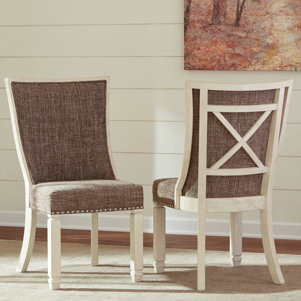 Bolanburg - Dining UPH Side Chair (Set of 2) - Lattice Back - Brown / Beige
