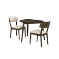Rex - Guitar Pick Corner Table With 2 Chairs - Walnut Brown