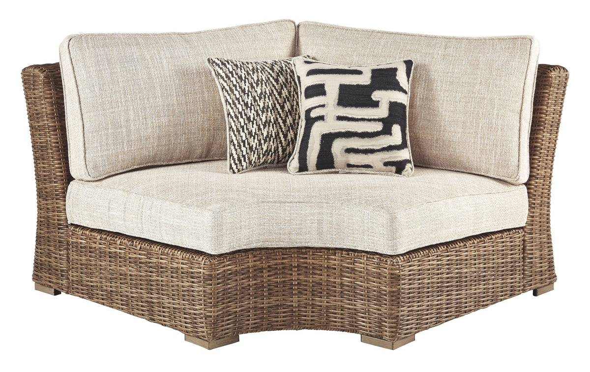 Beachcroft - Curved Corner Chair w/Cushion - Beige
