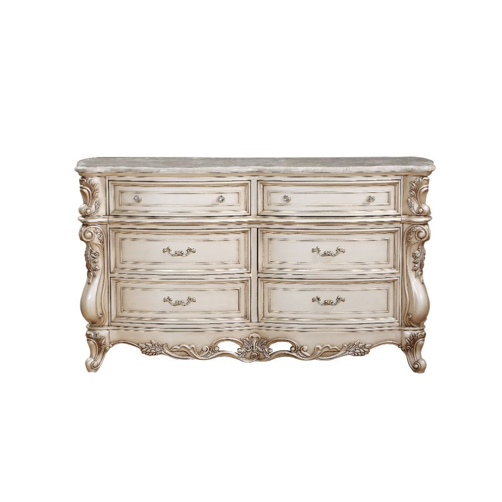Gorsedd - Dresser With Marble Top - Marble Top & Golden Ivory