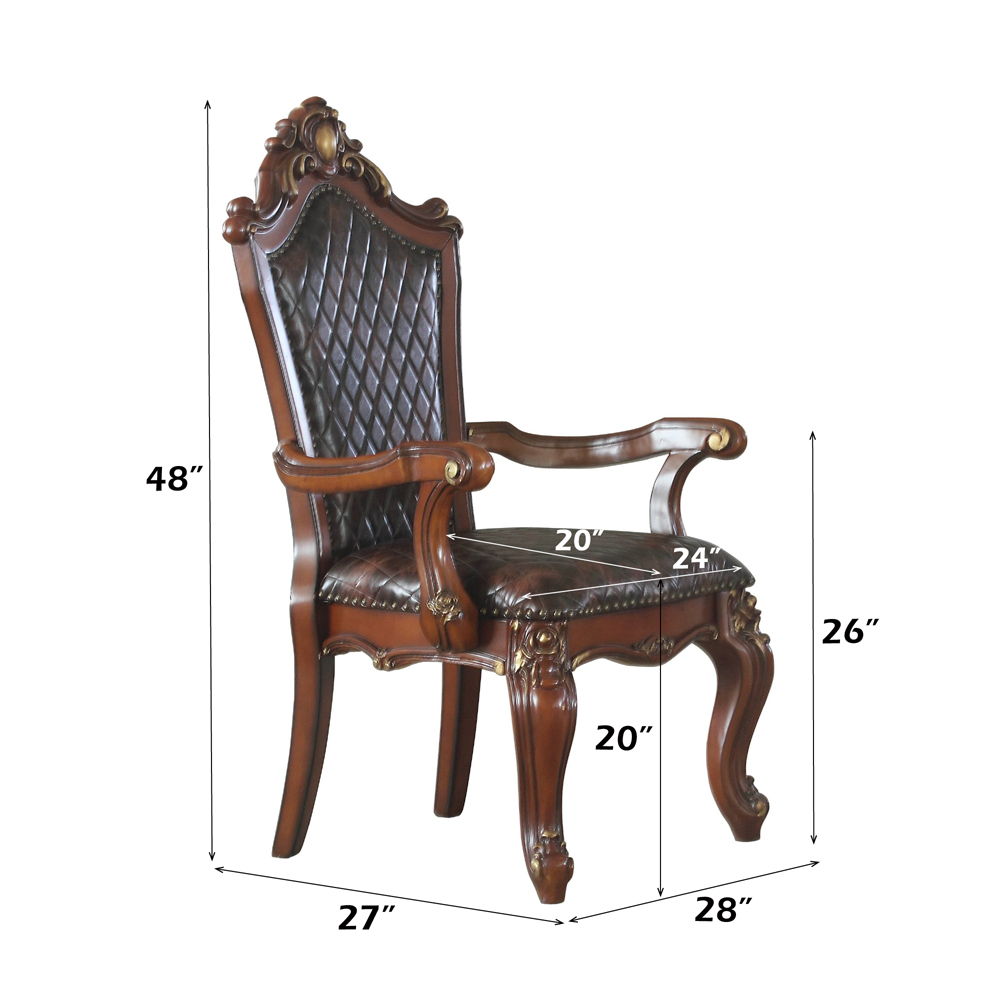 Picardy - Arm Chair (Set of 2) - Synthetic Leather & Honey Oak