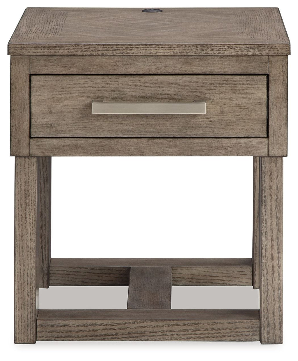 Loyaska - Rectangular End Table - Grayish Brown