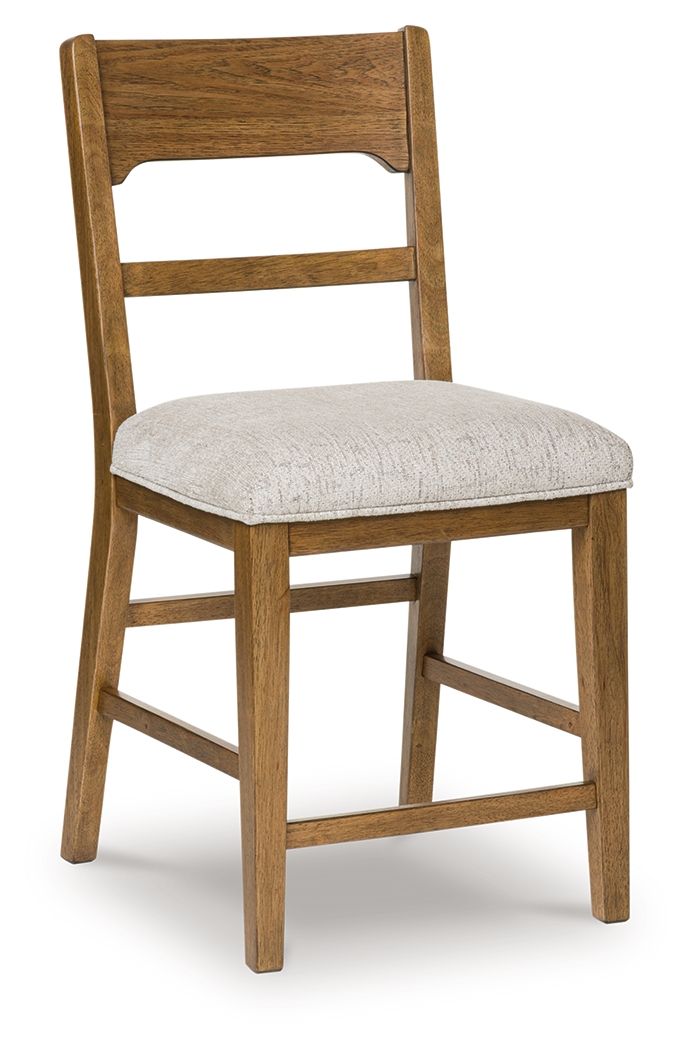 Cabalynn - Upholstered Barstool (Set of 2) - Oatmeal / Light Brown
