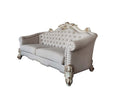 Vendome II - Sofa With 6 Pillows - Two Tone Ivory Fabric & Antique Pearl