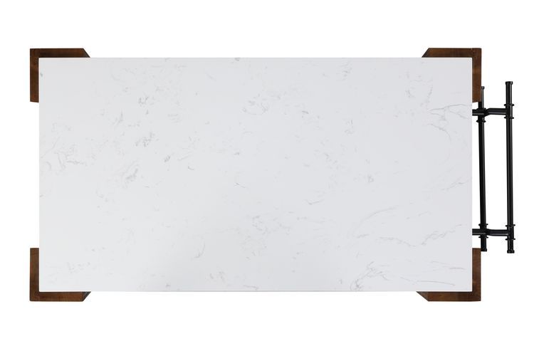 Alaroa - Kitchen Island - Marble Top & Rustic Brown