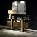 Mabyn - Console Cabinet - Brass & Antique Brown