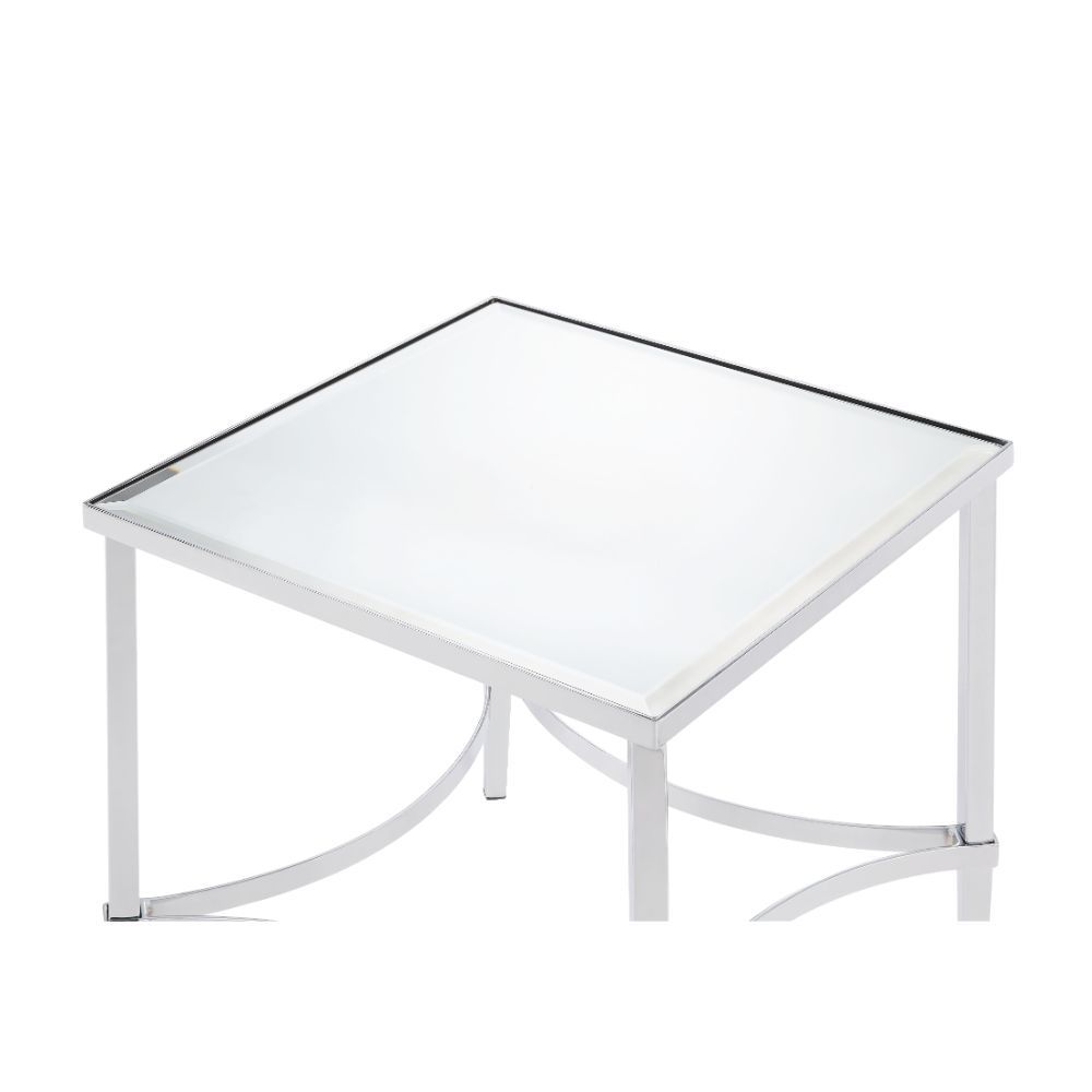 Petunia - End Table - Mirrored & Chrome