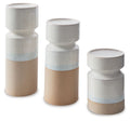 Hurston - Candle Holder Set (Set of 3) - Ivory / Brown