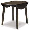 Hammis - Round DRM Drop Leaf Table - Dark Brown