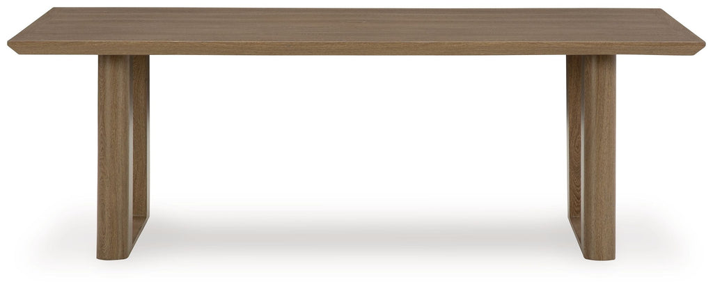 Serene Bay - Rectangular Dining Table With Umbrella Option - Dark Brown