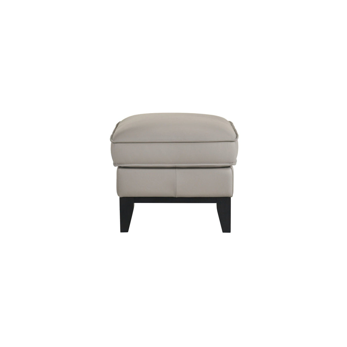 Aaron - Leather Ottoman - Mist Gray