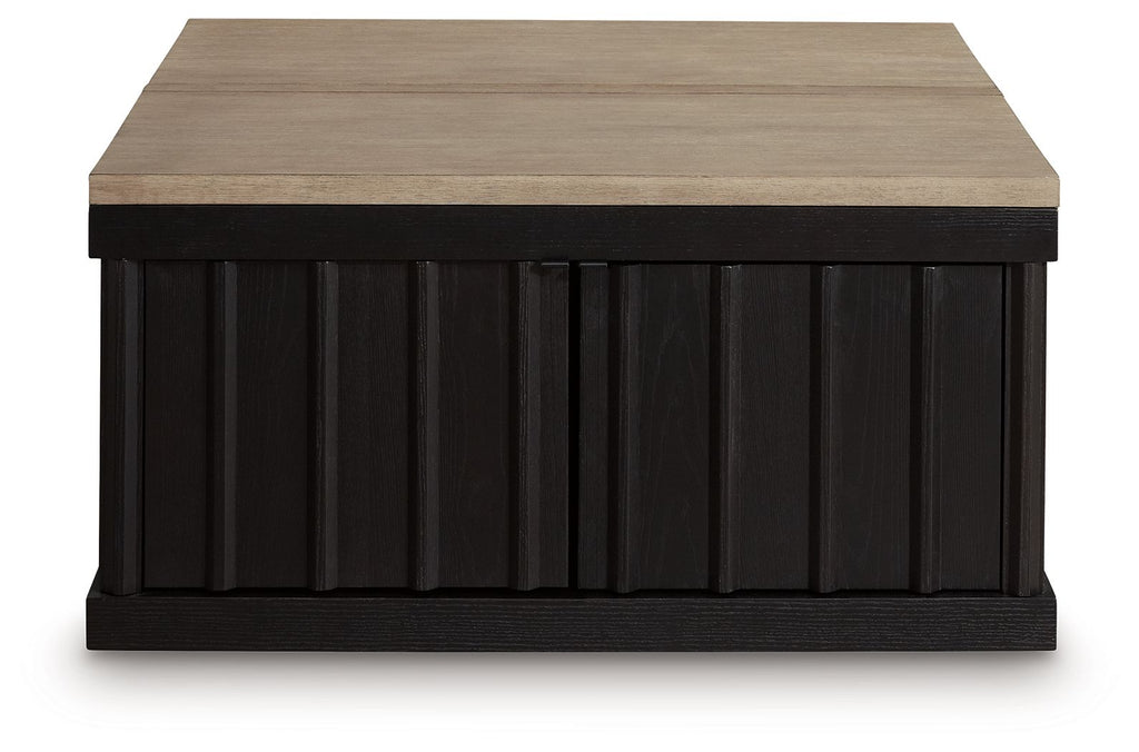 Rylandyn - Lift Top Cocktail Table - Black / Light Brown