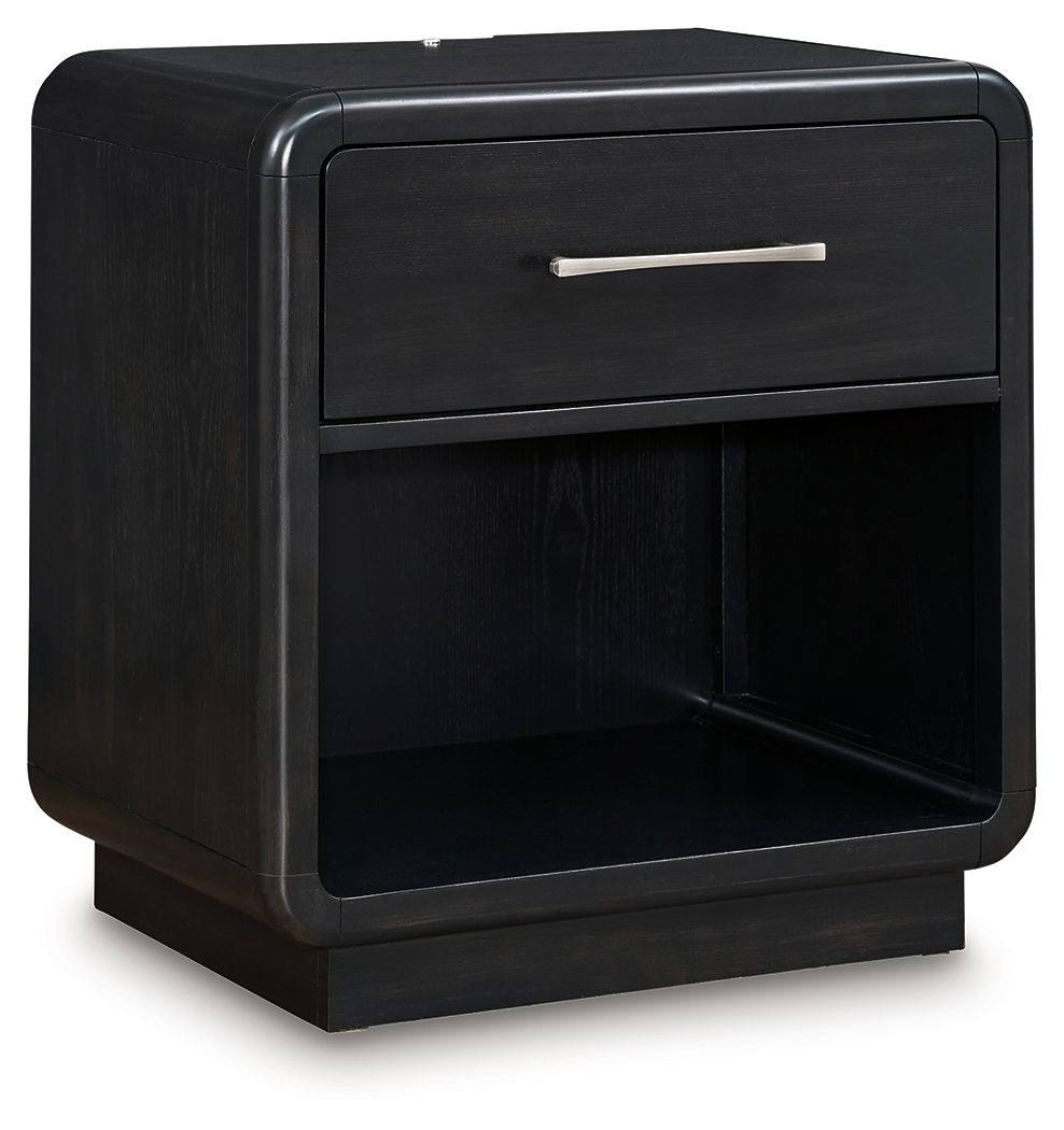 Rowanbeck - One Drawer Night Stand - Black