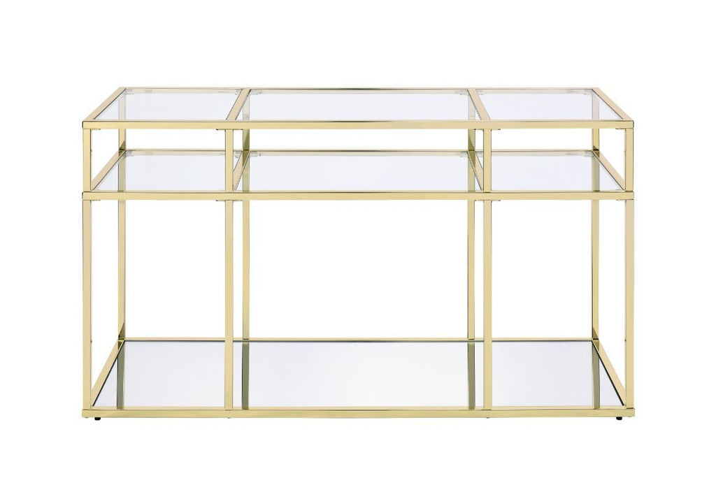 Uchenna - Sofa Table - Clear Glass & Gold