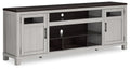 Darborn - XL TV Stand With Fireplace Option - Gray / Brown
