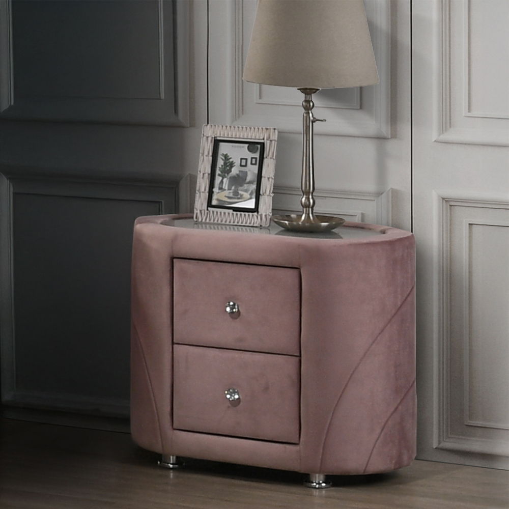 Salonia - Nightstand - Pink Velvet