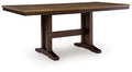 Rylandeen - Rectangular Dining Room Counter Height Extension Table - Light Brown / Dark Brown