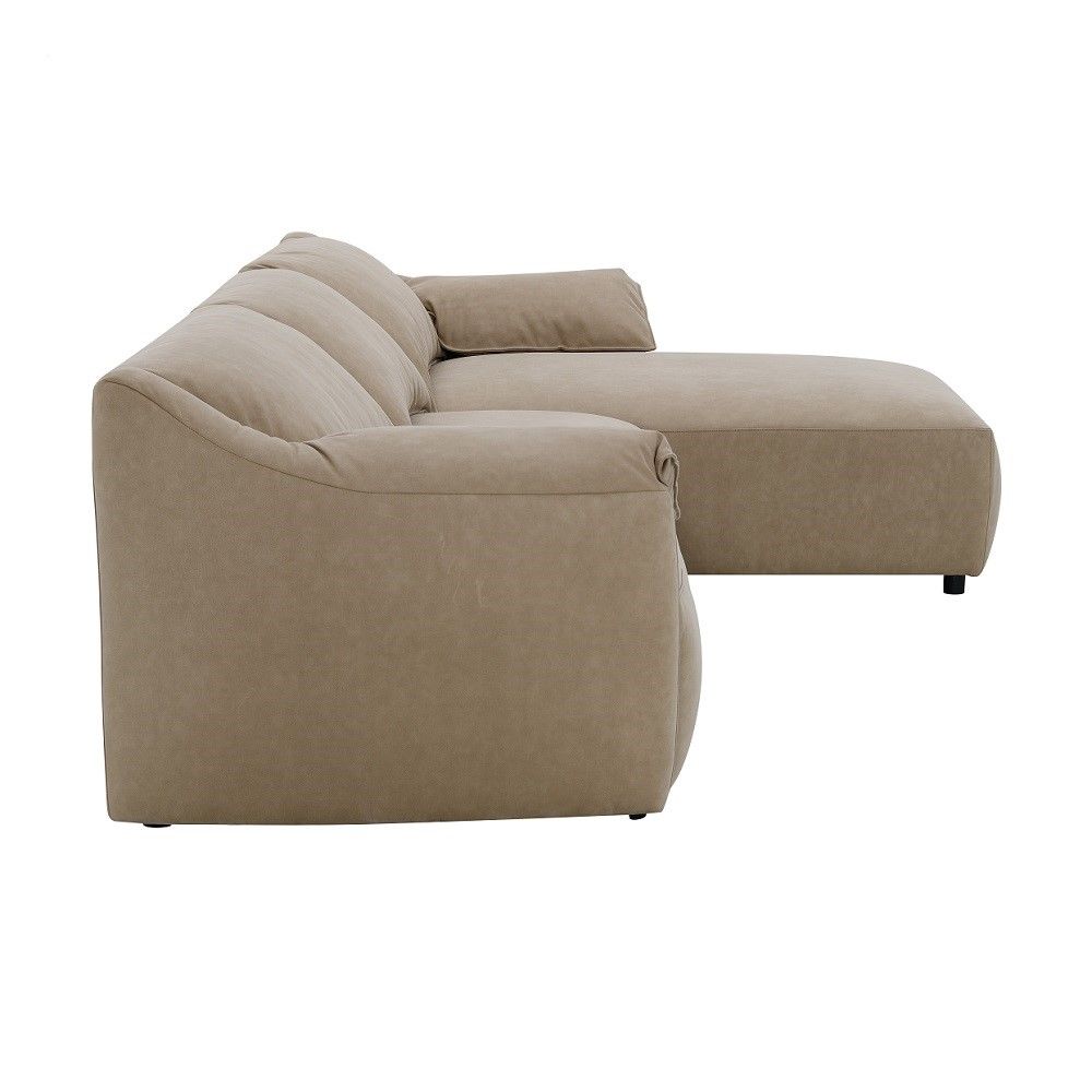 Veata - Sectional Sofa - Light Brown Suede