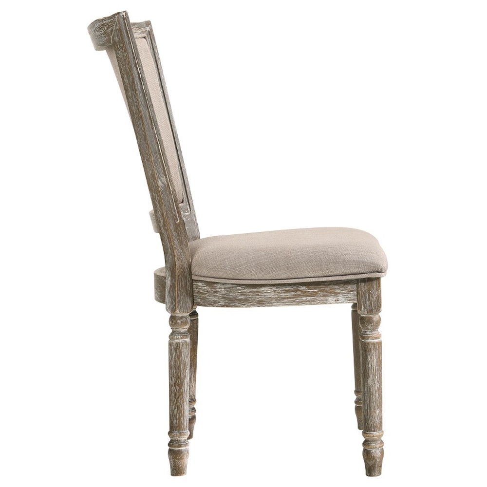 Gabrian - Fabric Side Chair (Set of 2) - Two-Tone Beige & Reclaimed Gray