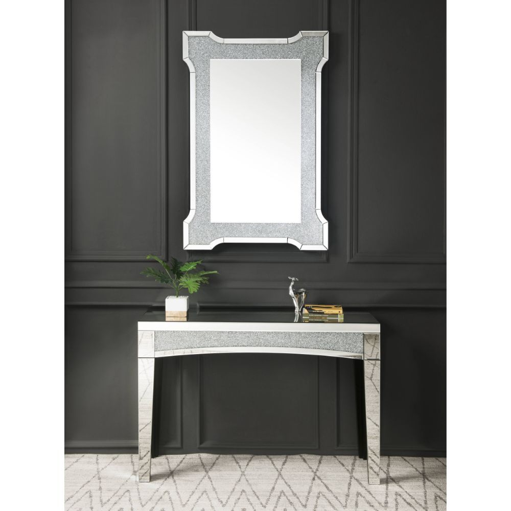 Noralie - 47" X 31" Accent Mirror With Faux Diamonds - Mirrored