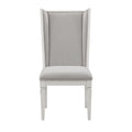 Katia - Hostess Chair (Set of 2) - Light Gray Linen & Weathered White