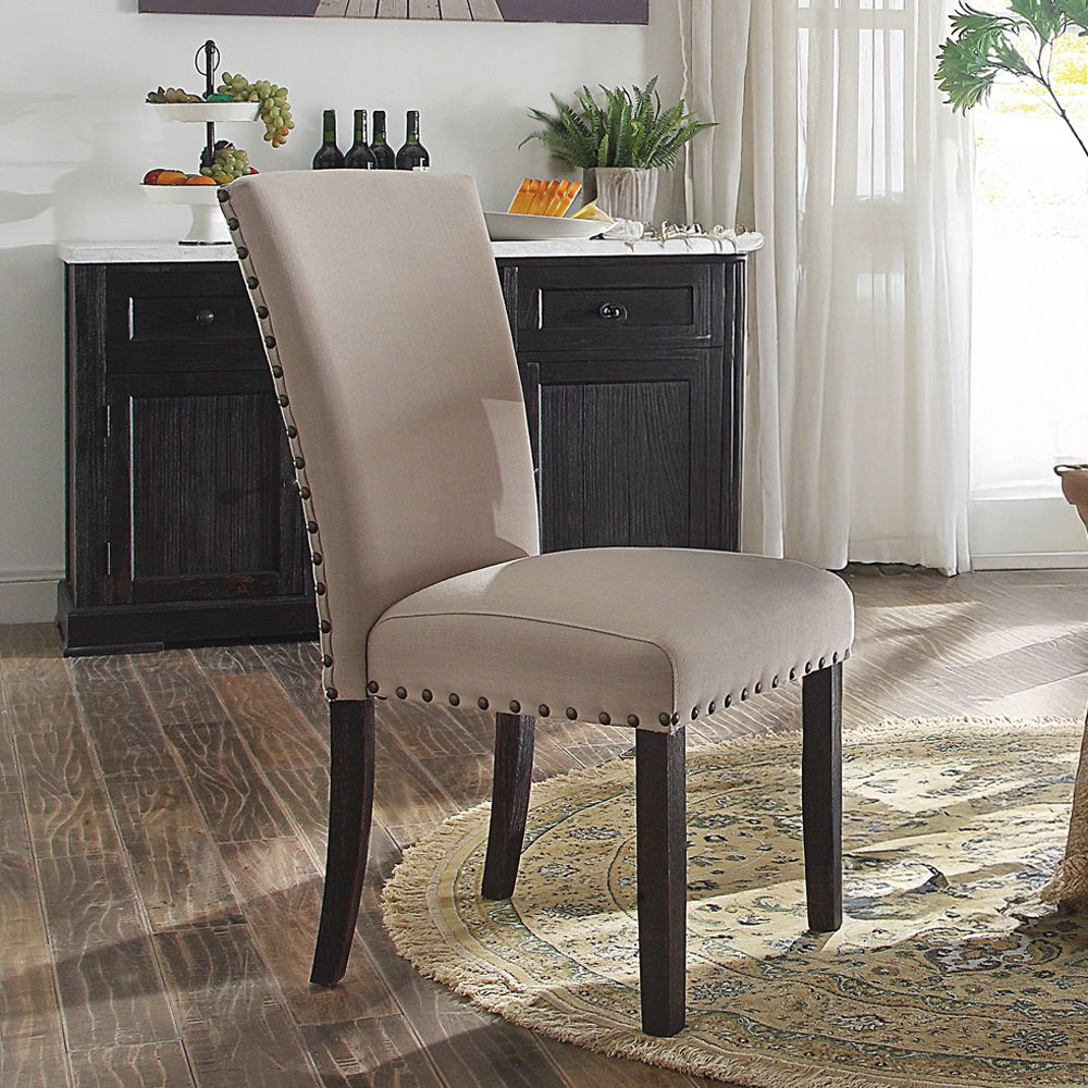 Nolan - Side Chair (Set of 2) - Linen & Salvage Dark Oak