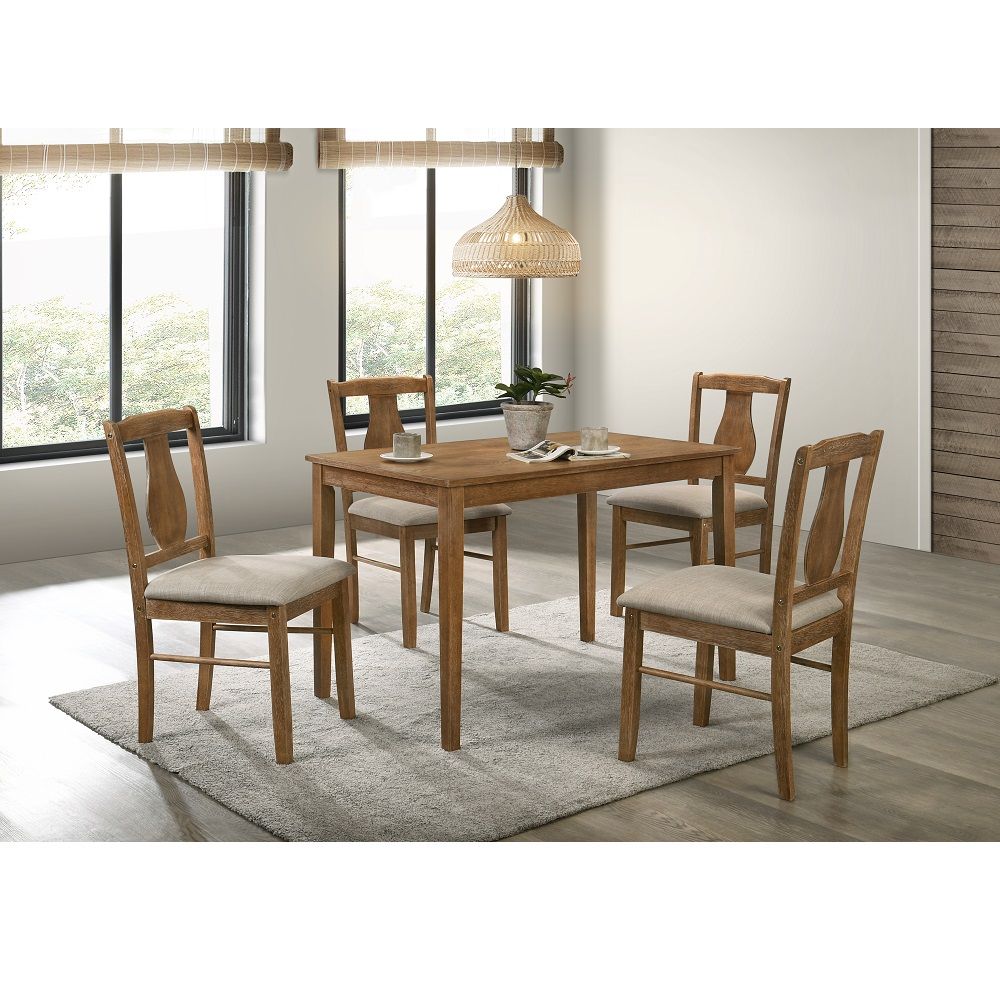 Kayee - 5 Piece Dining Set - Weathered Oak