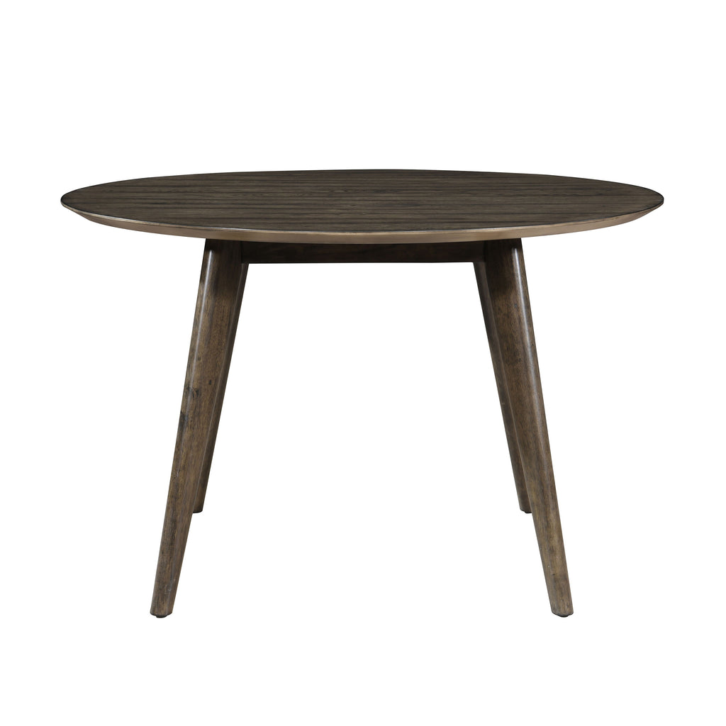 Rex - 48" Round Dining Table & 4 Open Back Chairs - Walnut Brown