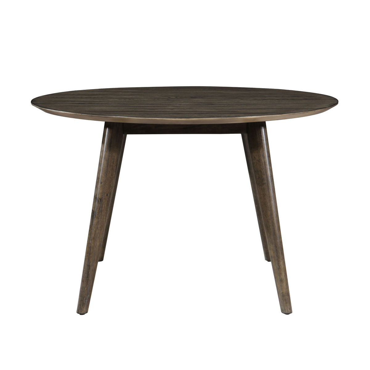 Rex - 48" Round Dining Table & 4 Open Back Chairs - Walnut Brown