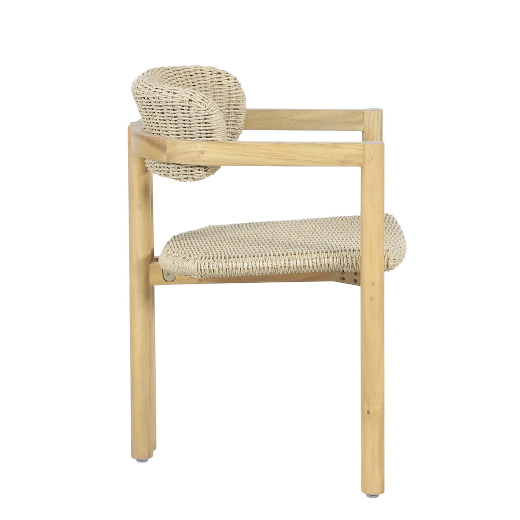 Sedona - Wood And Wicker Patio Dining Chair (Set of 2) - Natural / Brown