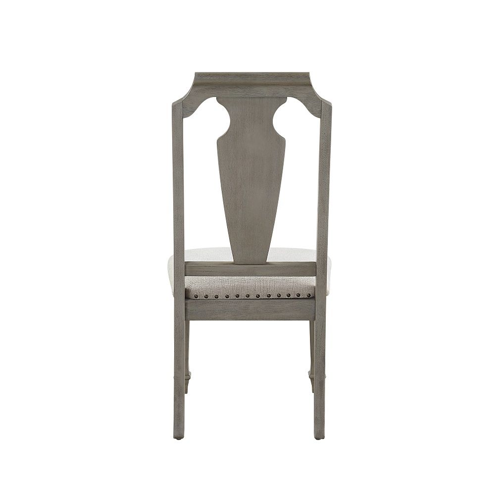 Zumala - Side Chair (Set of 2) - Beige Linen & Weathered Oak