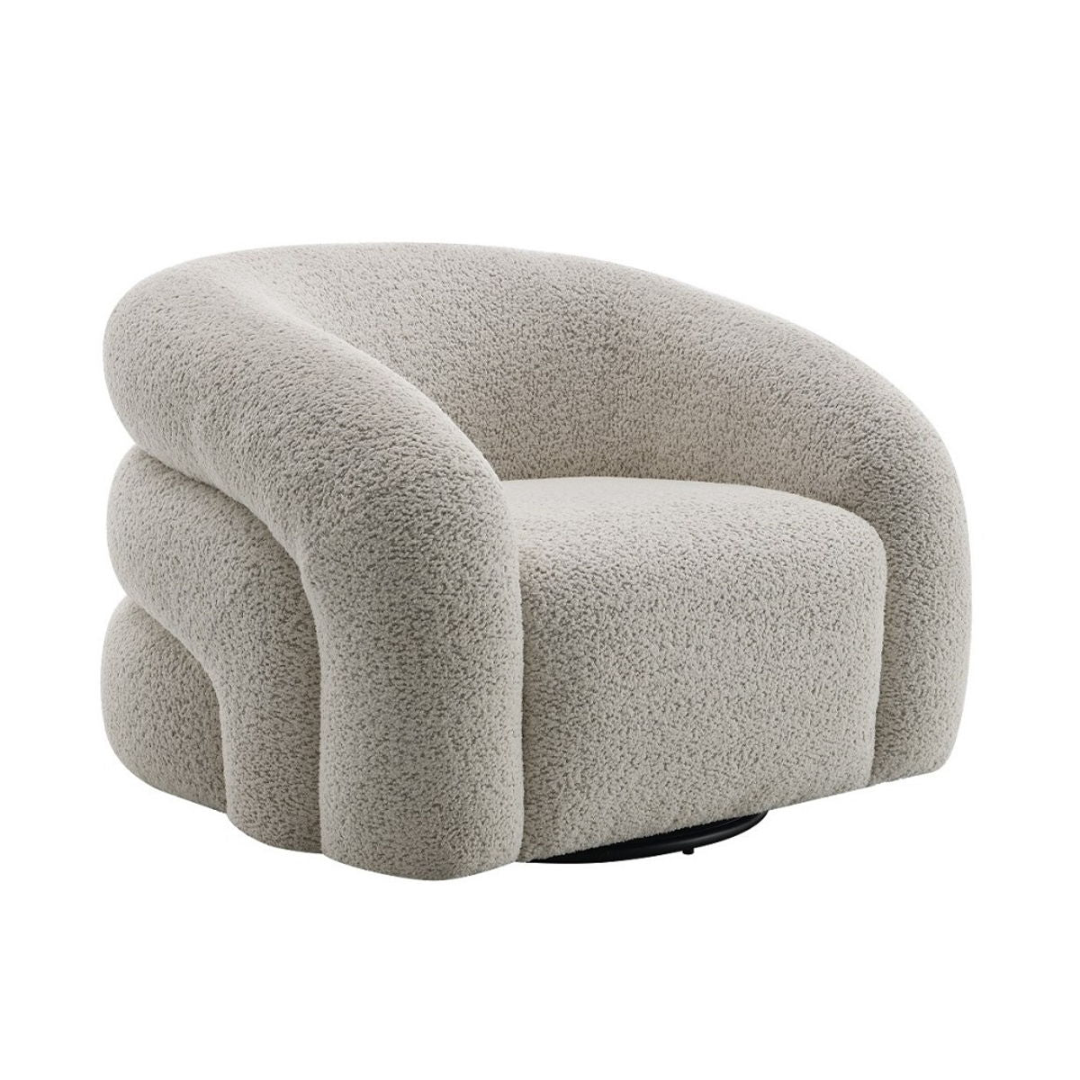Irma - Chair With Swivel - Gray Boucle