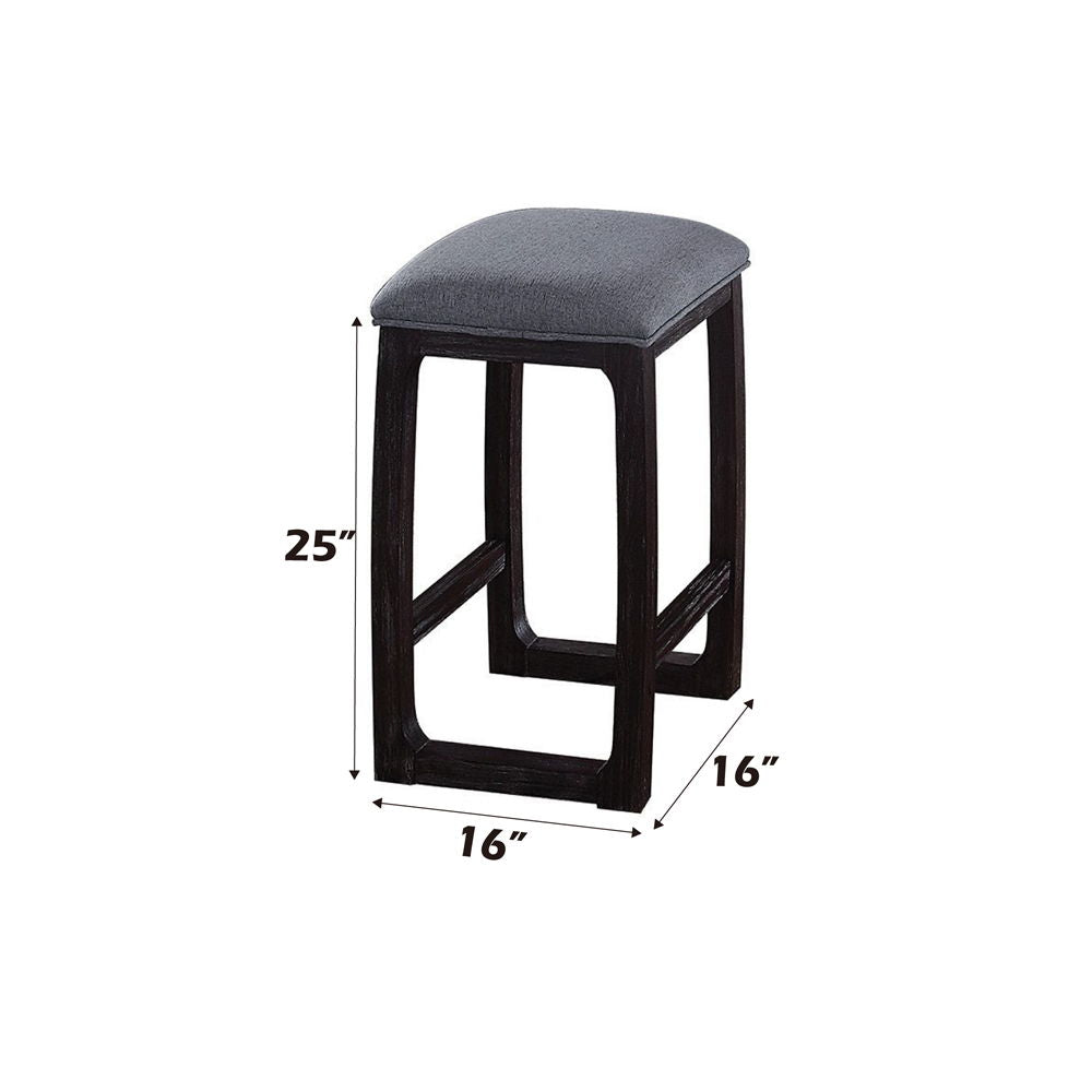 Razo - Counter Height Stool - Fabric & Weathered Espresso