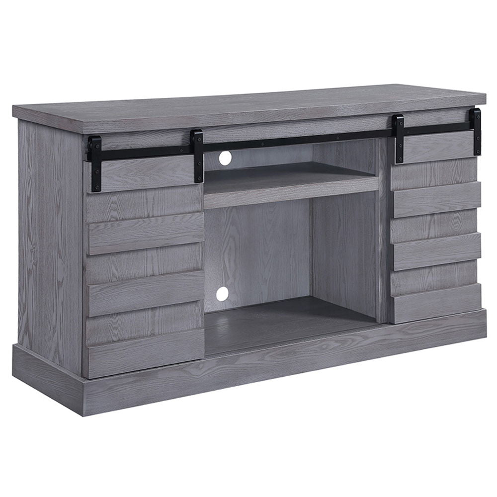Amrita - TV Stand With Fireplace - Gray Oak