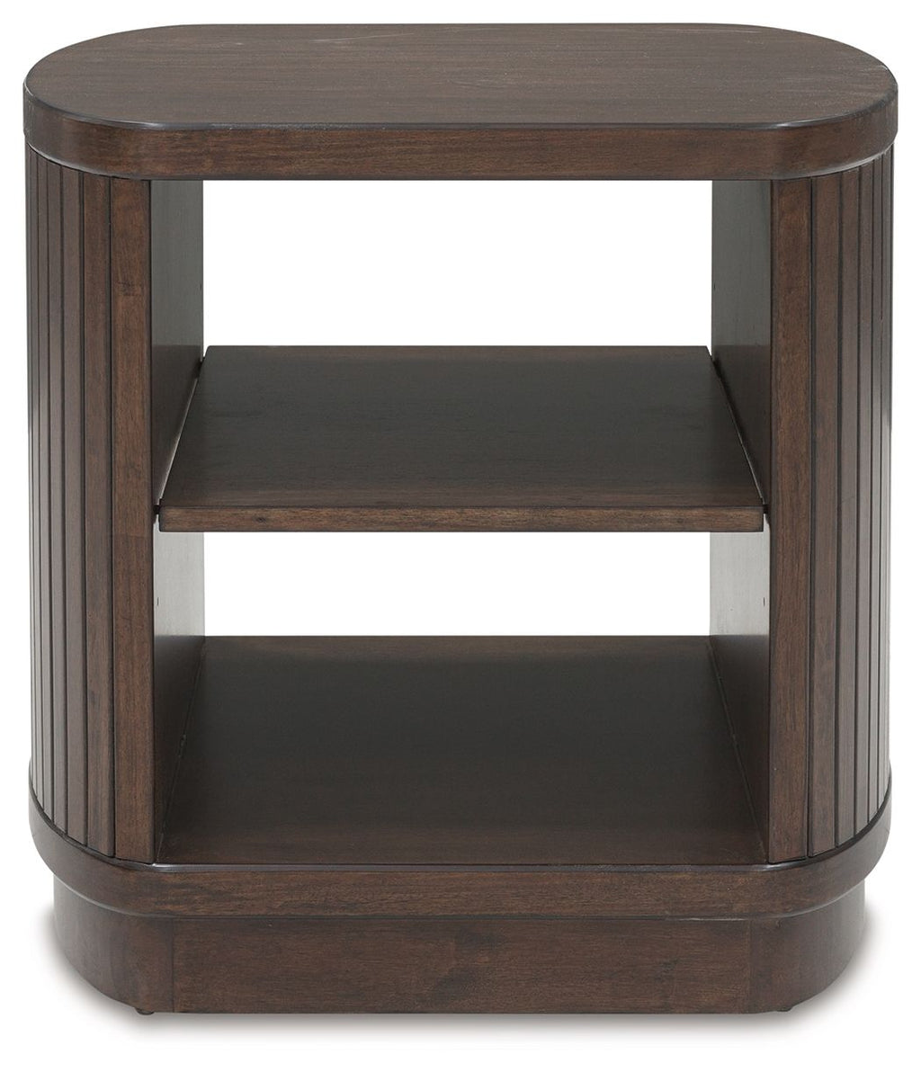 Korestone - Square End Table - Dark Brown