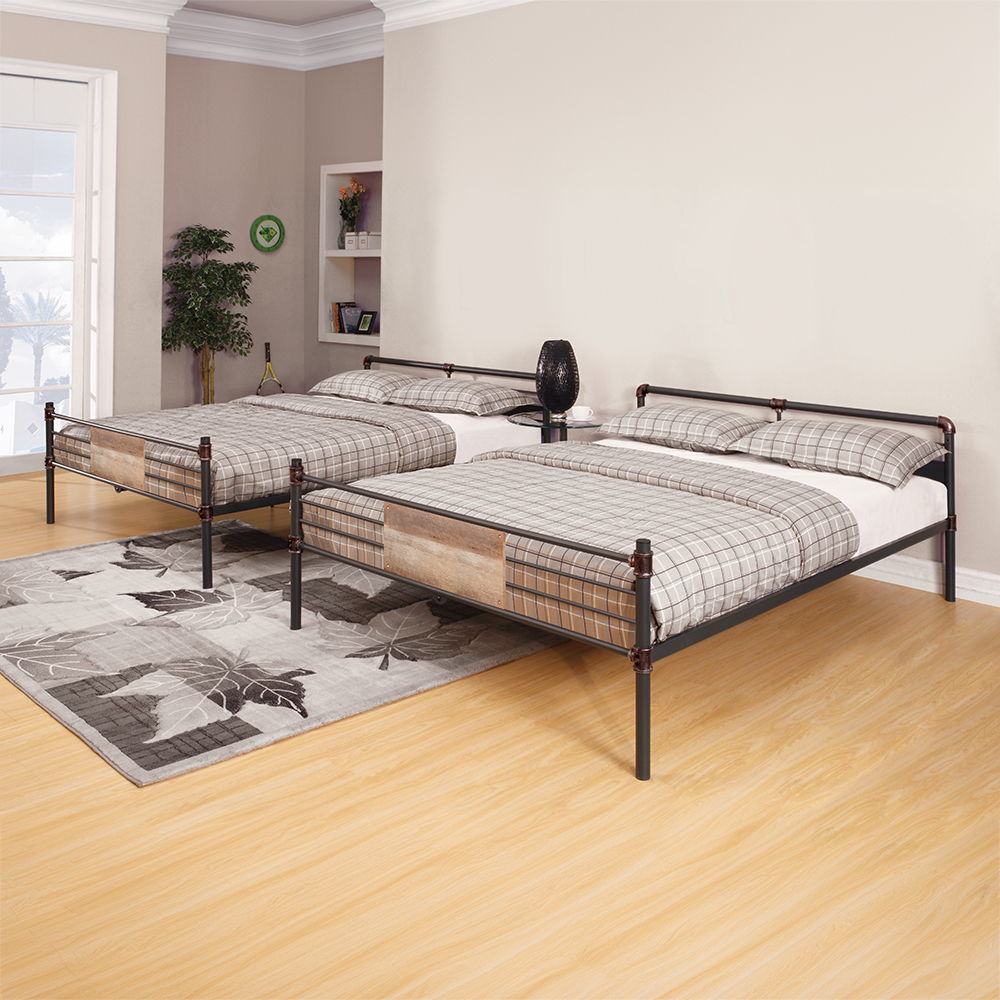 Brantley - Double Queen Bunk Bed - Sandy Black & Dark Bronze Hand-Brushed