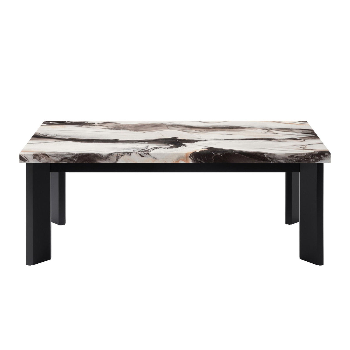 Strata - Faux Marble 3 Piece Occasional Set (1 Coffee & 2 End Tables) - Black / White