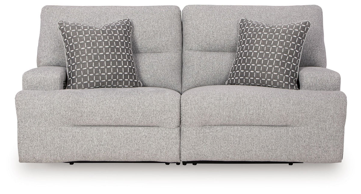 Acklen Place - 2-Piece Power Reclining Sectional Loveseat - Pewter