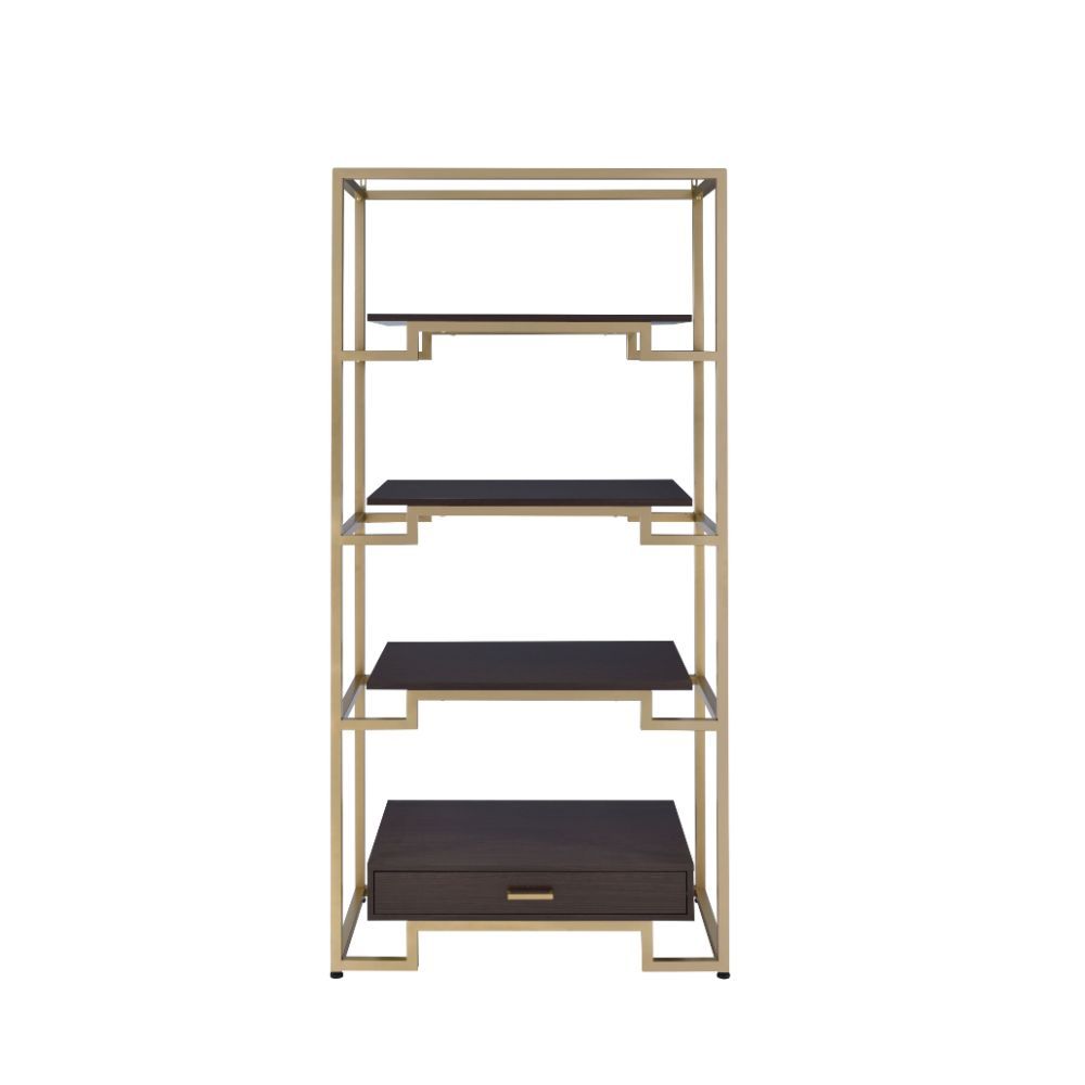Yumia - Bookshelf - Gold & Walnut