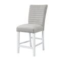 Elizaveta - Counter Height Chair (Set of 2) - Gray Velvet &White High Gloss