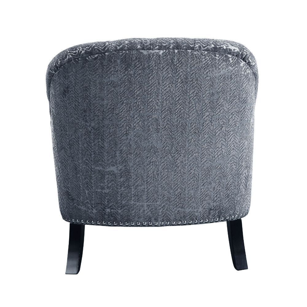 Gaura - Chair With Pillow - Dark Gray Velvet