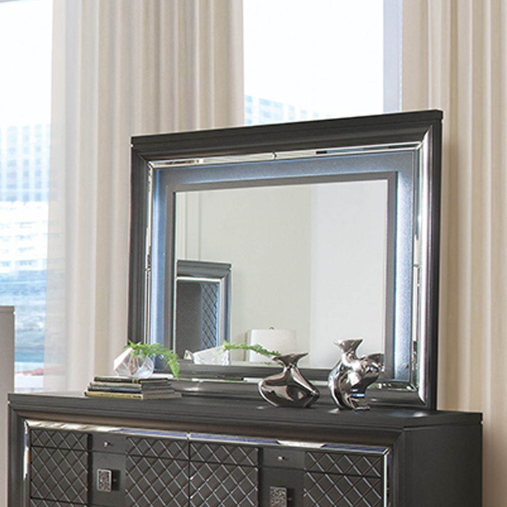Sawyer - Mirror With LED - Metallic Gray