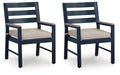 East Beach - Arm Chair With Cushion (Set of 2) - Blue