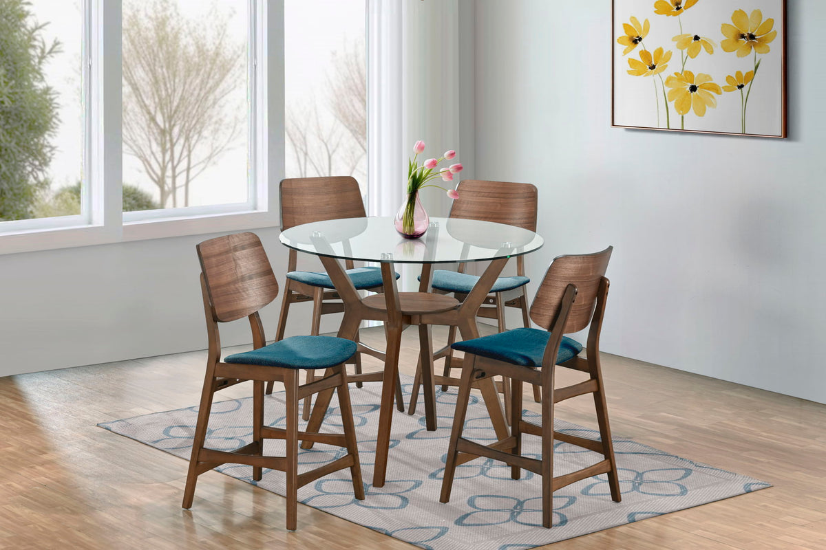 Oscar - Round Glass Counter Table Set