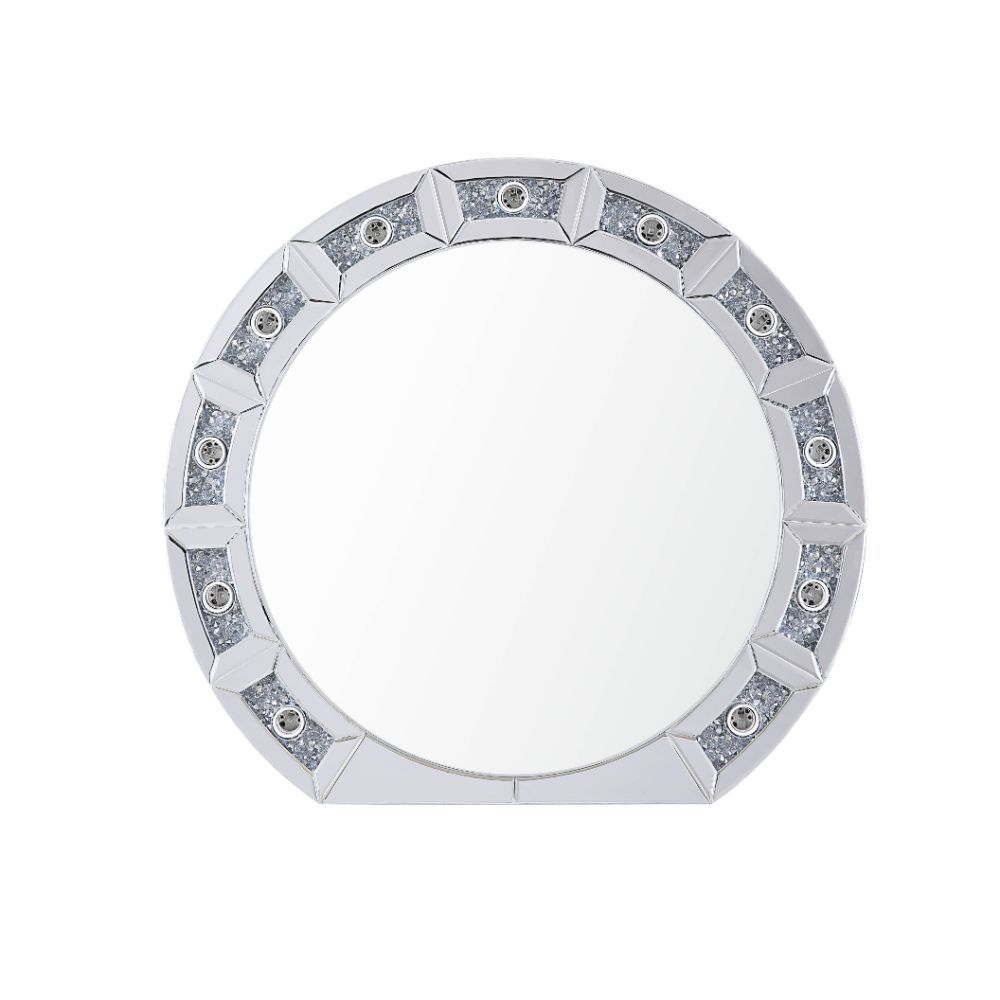 Noralie - 29" Accent Mirror - Mirrored & Faux Diamonds
