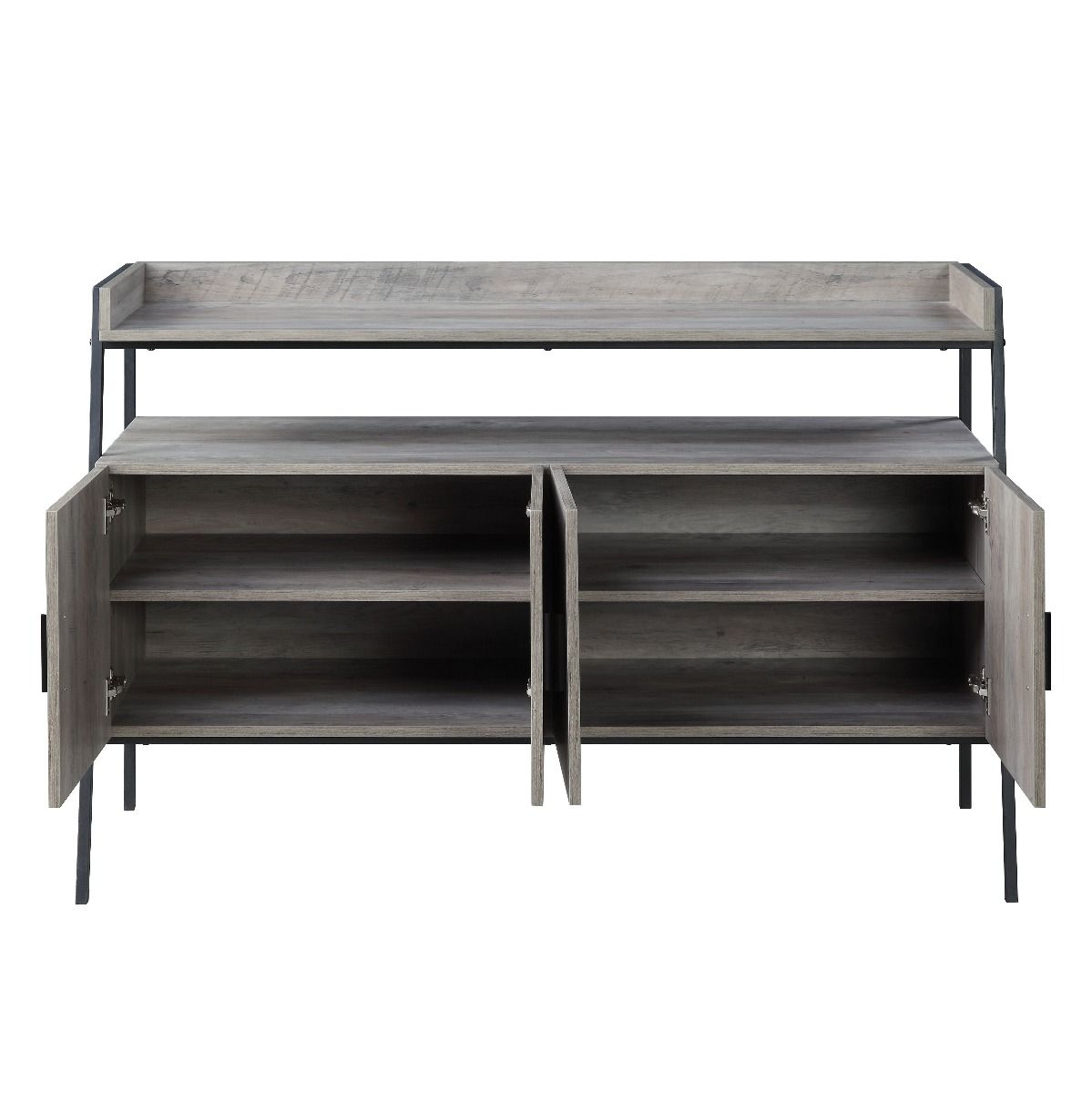 Samiya - TV Stand - Gray Oak & Black