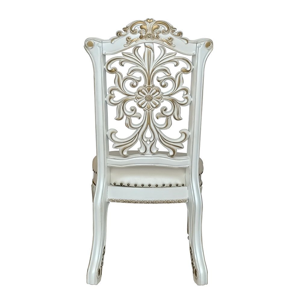 Vendome - 48" Side Chair (Set of 2) - Synthetic Leather & Antique Pearl