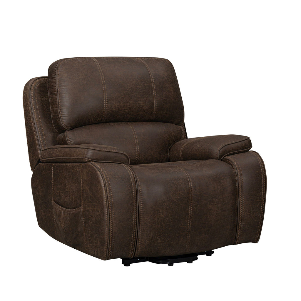 Brookings - Power Lift Recliner With Heat & Massage - Brown